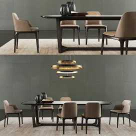 Poliform concorde table grace chair